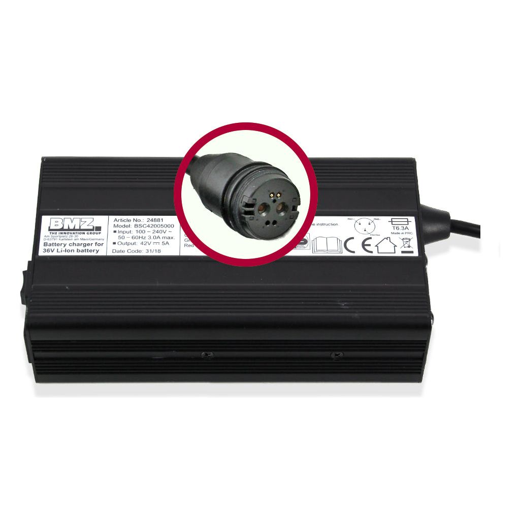 BMZ Ladegerät BMZ Li-Ion 42V 5A Stecker Rosenberger
