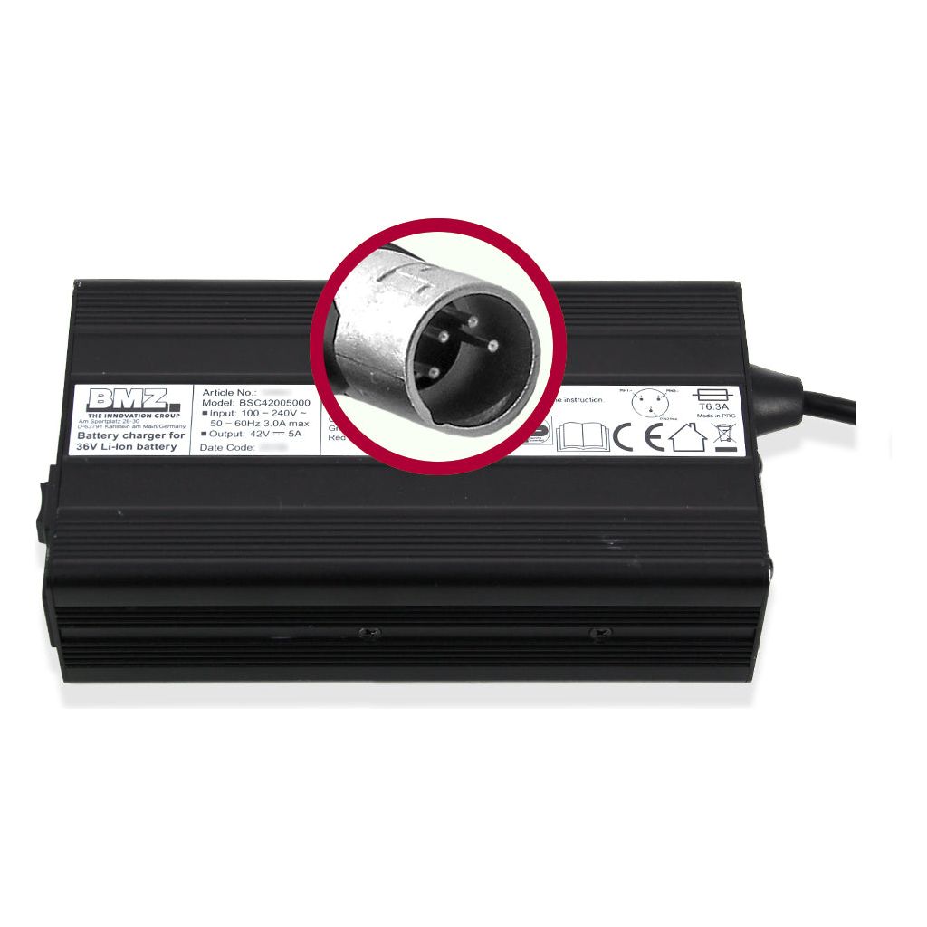 BMZ Ladegerät BMZ Li-Ion 42V 5A Stecker XLR 4-polig (24881-7)